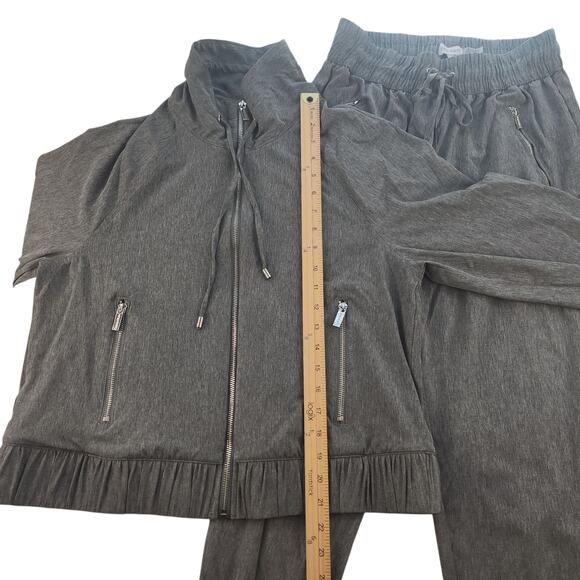 Gray Tracksuit Womens Small Calvin Klein Lightweight Sweater Full Zip Joggers - Picture 11 of 16